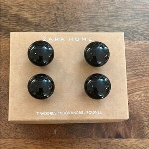 Zara Home Ceramic Door Knobs Black Four Brand New